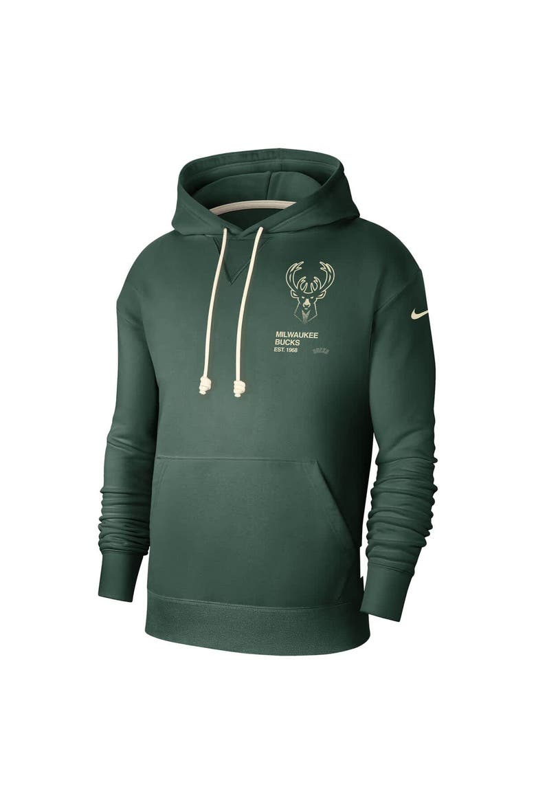 Men's Nike  Hunter Green Milwaukee Bucks Courtside Standard Issue Premium Performance Pullover Hoodie, Alternate, color, Hunter Green
