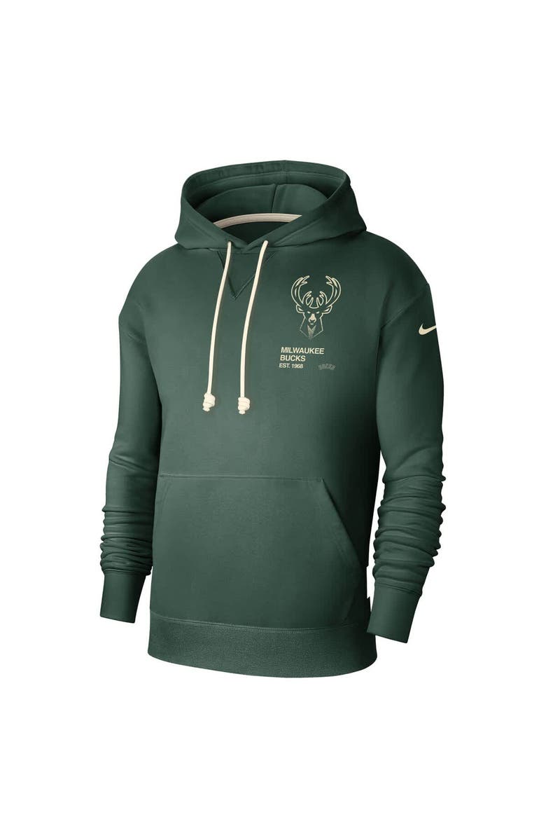 Nike Men's Nike Hunter Green Milwaukee Bucks Courtside Standard Issue Premium Performance Pullover Hoodie, Alternate, color, Hunter Green