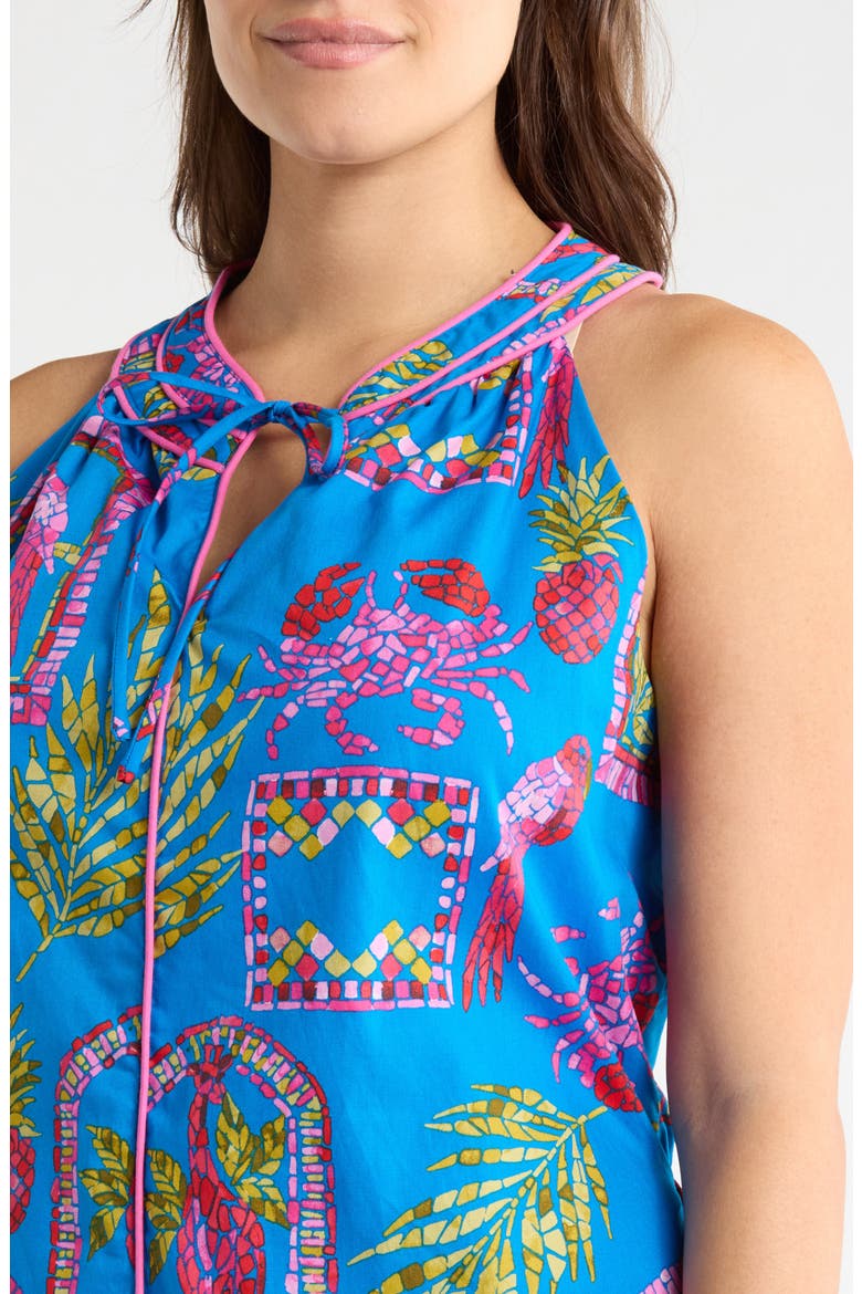 Bally Tropical Print Sleeveless Minidress, Alternate, color, PINK-BLUE-GREEN