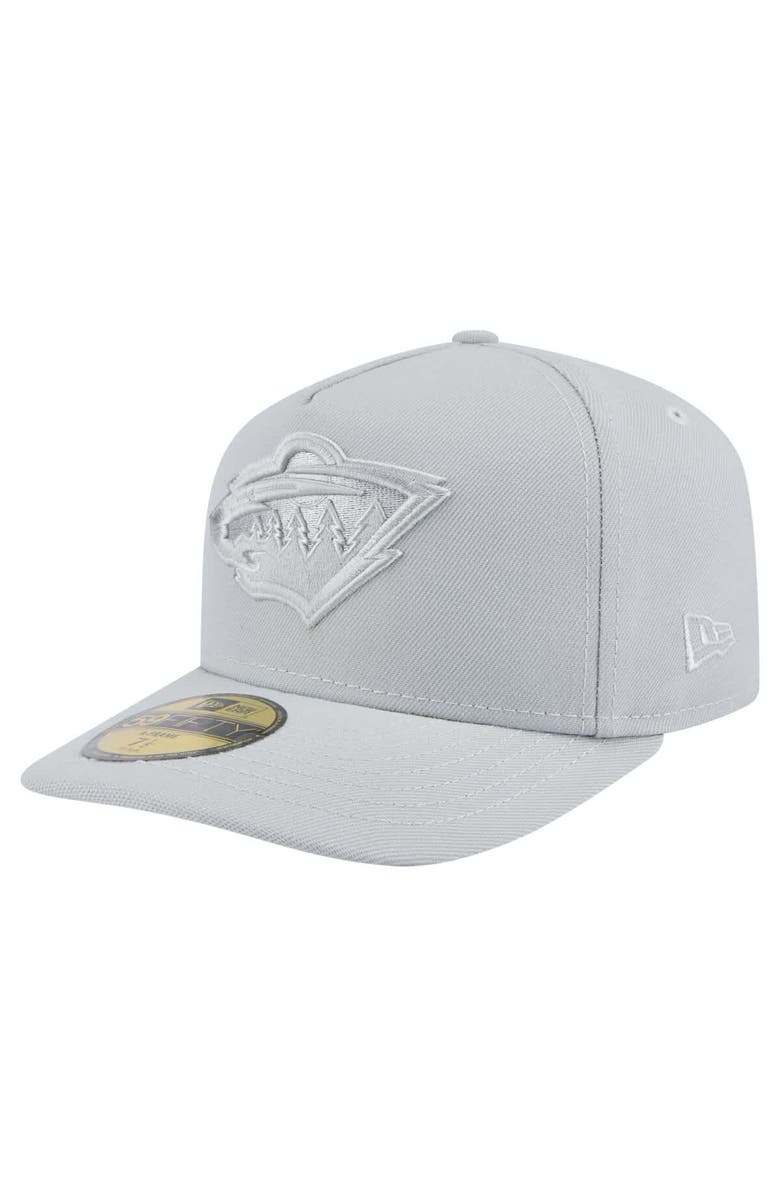 New Era Men's New Era Gray Minnesota Wild Color Pack A-Frame 59FIFTY Fitted Hat, Main, color, 