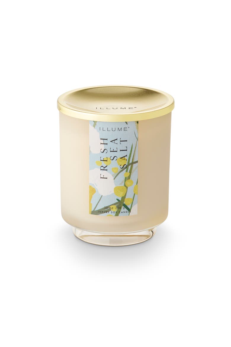 Beautifully Done Fresh Sea Salt Signature Glass Candle, 284g, Main, color, Gold