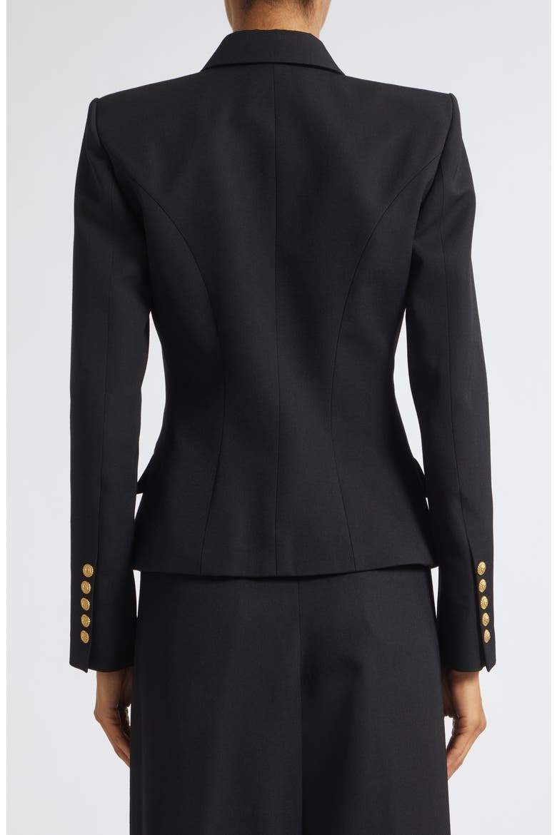 Double Breasted Grain de Poudre Wool Blazer, Alternate, color, EAP BLACK/ BLACK