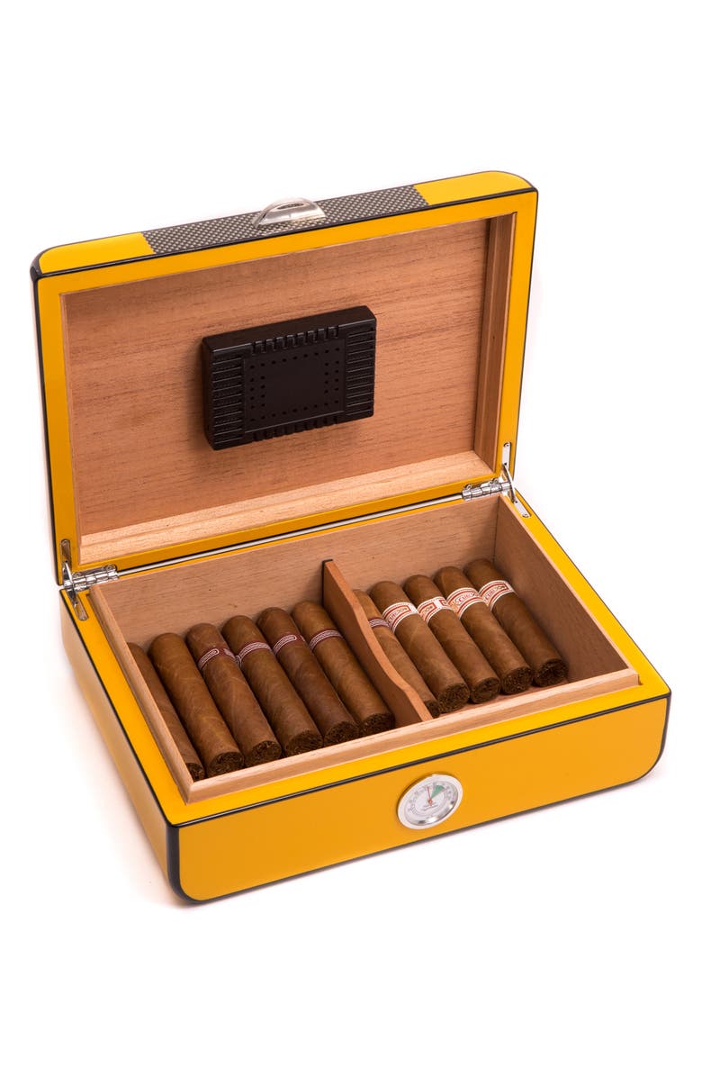Bey-Berk Cedar Cigar Humidor, Alternate, color, Yellow