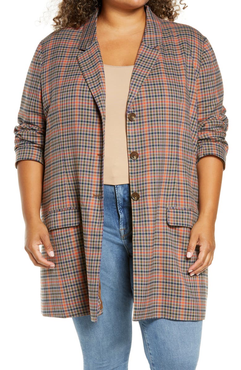 BB Dakota by Steve Madden BB Dakota Plaid Boyfriend Blazer, Main, color,