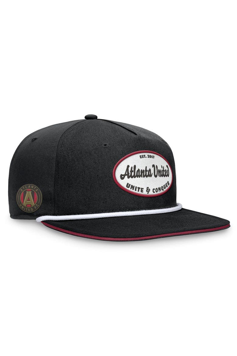 Men's Fanatics Branded Black Atlanta United FC Iron Golf Snapback Hat, Main, color, Black