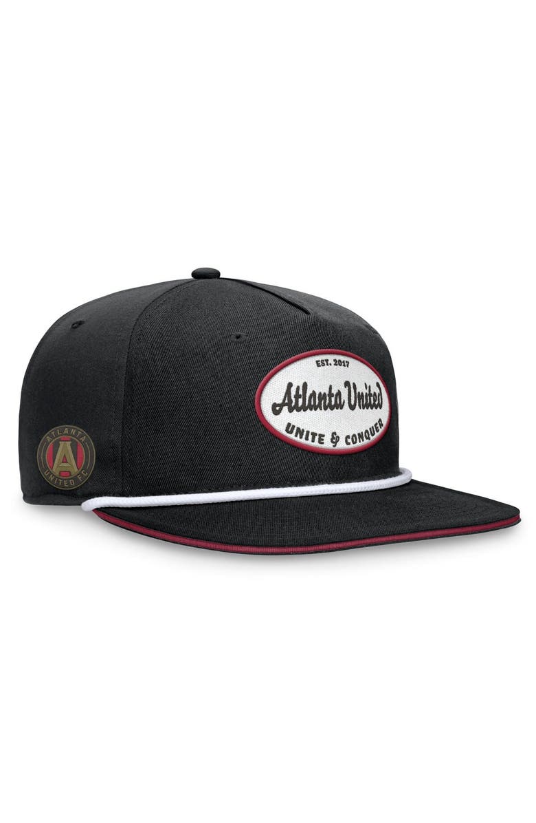 FANATICS Men's Fanatics Branded Black Atlanta United FC Iron Golf Snapback Hat, Main, color, 