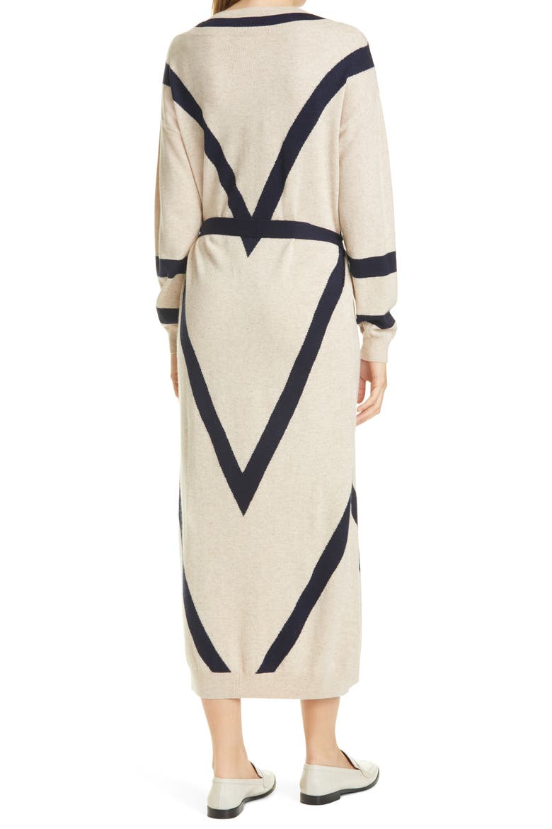 Bertta Long Sleeve Wool Blend Midi Sweater Dress, Alternate, color, NATURAL