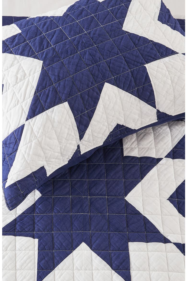 Star Patch Patchwork Quilt Set, Alternate, color, BLUE