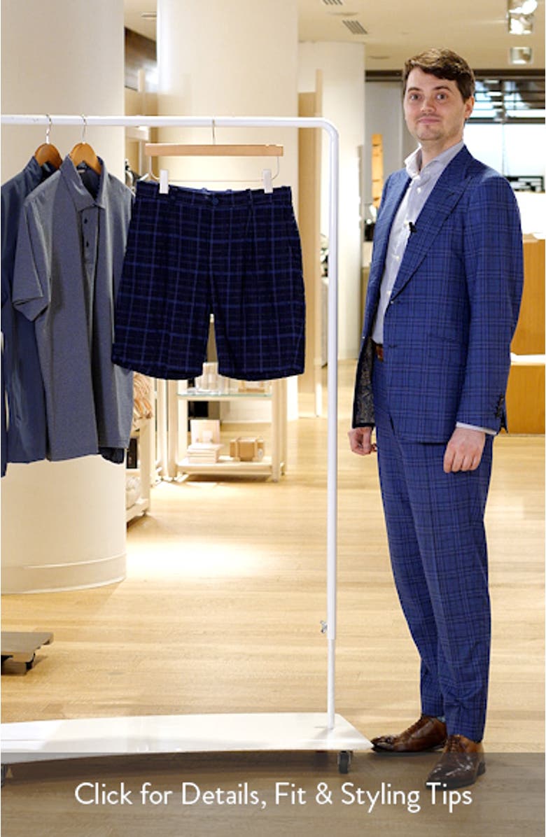 Midnight Check Pleat Shorts, sales video thumbnail