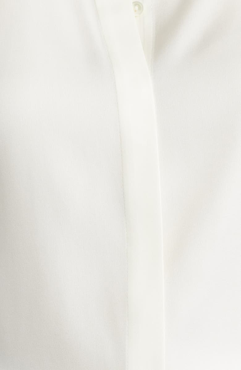 KOBI HALPERIN Harley Ruffle Puff Shoulder Stretch Silk Shirt, Alternate, color, Ivory