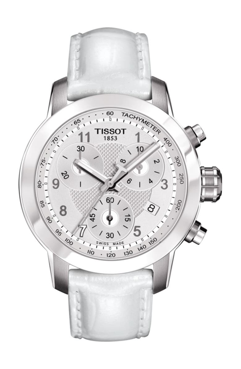 Tissot Women's PRC200 Danica Patrick 2013 Embossed Leather Strap Watch, 34mm, Main, color,