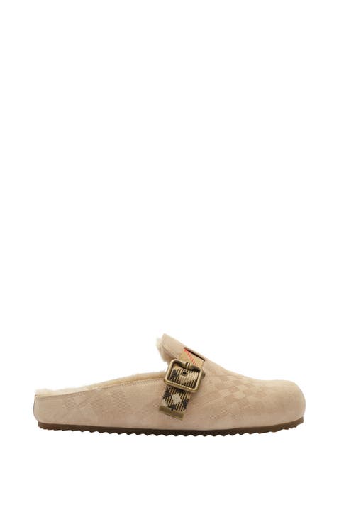 Check Shearling Urchin Clogs