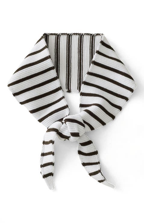 Cotton Knit Stripe Slim Neckerchief