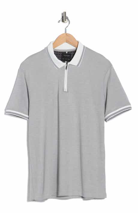 DENIM AND FLOWER Tipped Quarter Zip Knit Polo