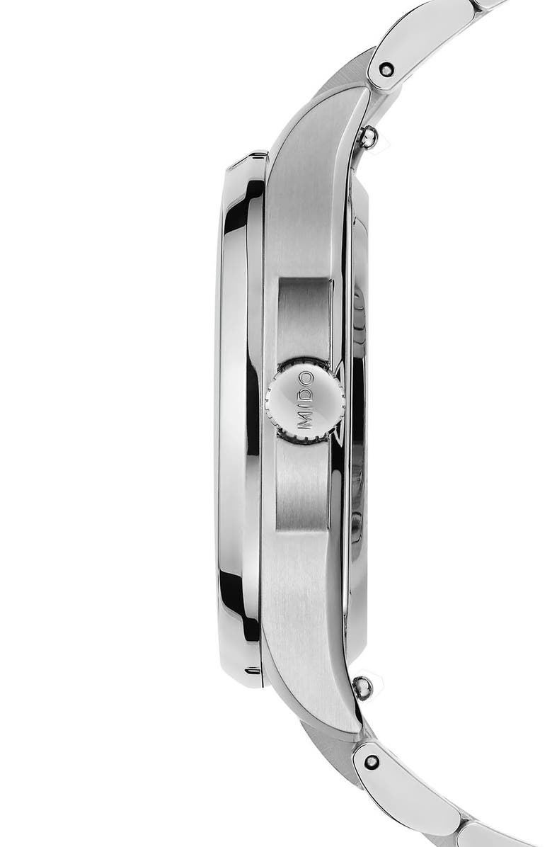 MIDO Multifort Diamond Square Automatic Bracelet Watch, 35mm, Alternate, color, White Mother Of Pearl