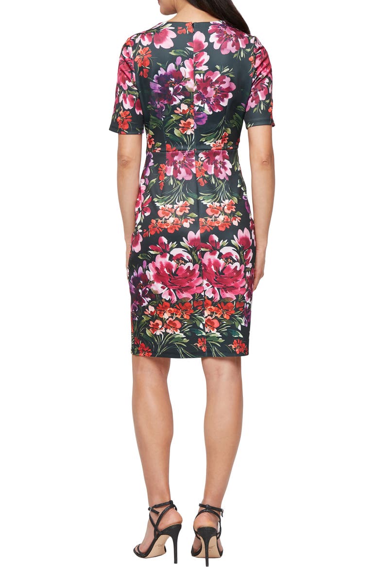 SL FASHIONS Cutout Sheath Dress, Alternate, color, Black Multi