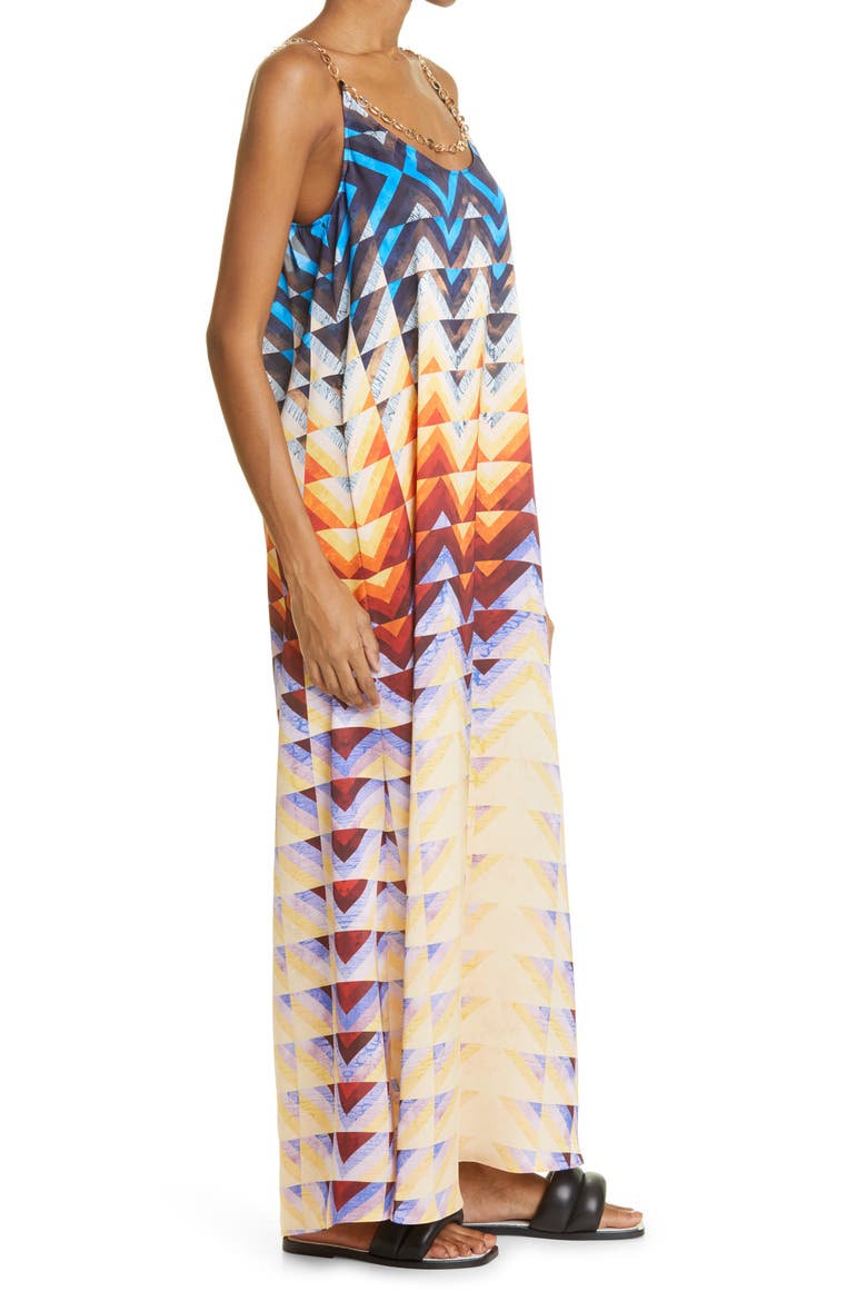 paco rabanne Patchwork Satin Slipdress, Alternate, color, PATCHWORK