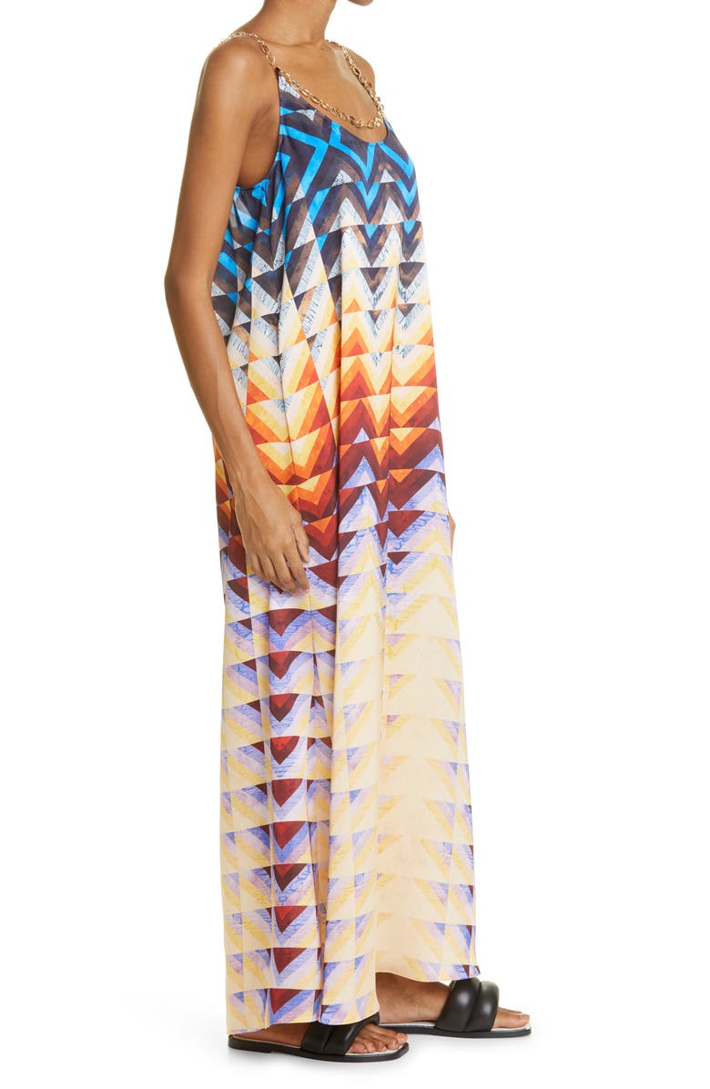 Rabanne paco rabanne Patchwork Satin Slipdress, Alternate, color, 