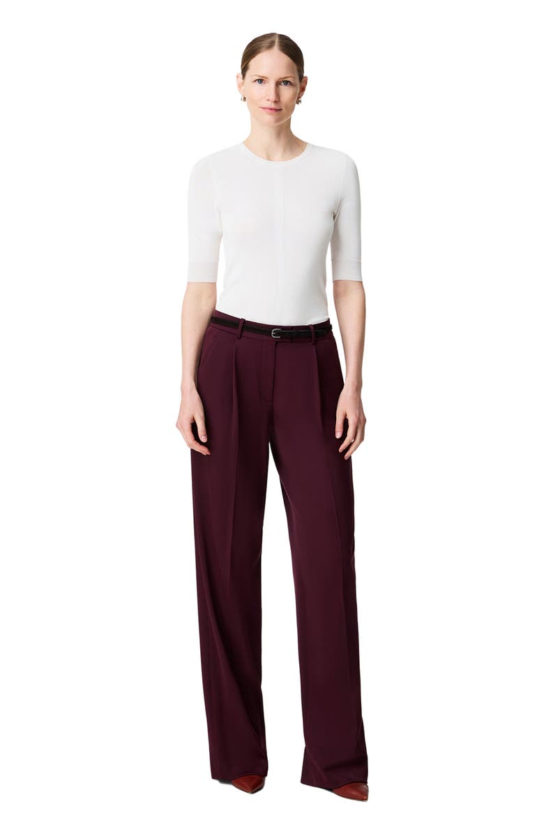 Another Tomorrow Relaxed Wide Leg Pant, Main, color, Plum