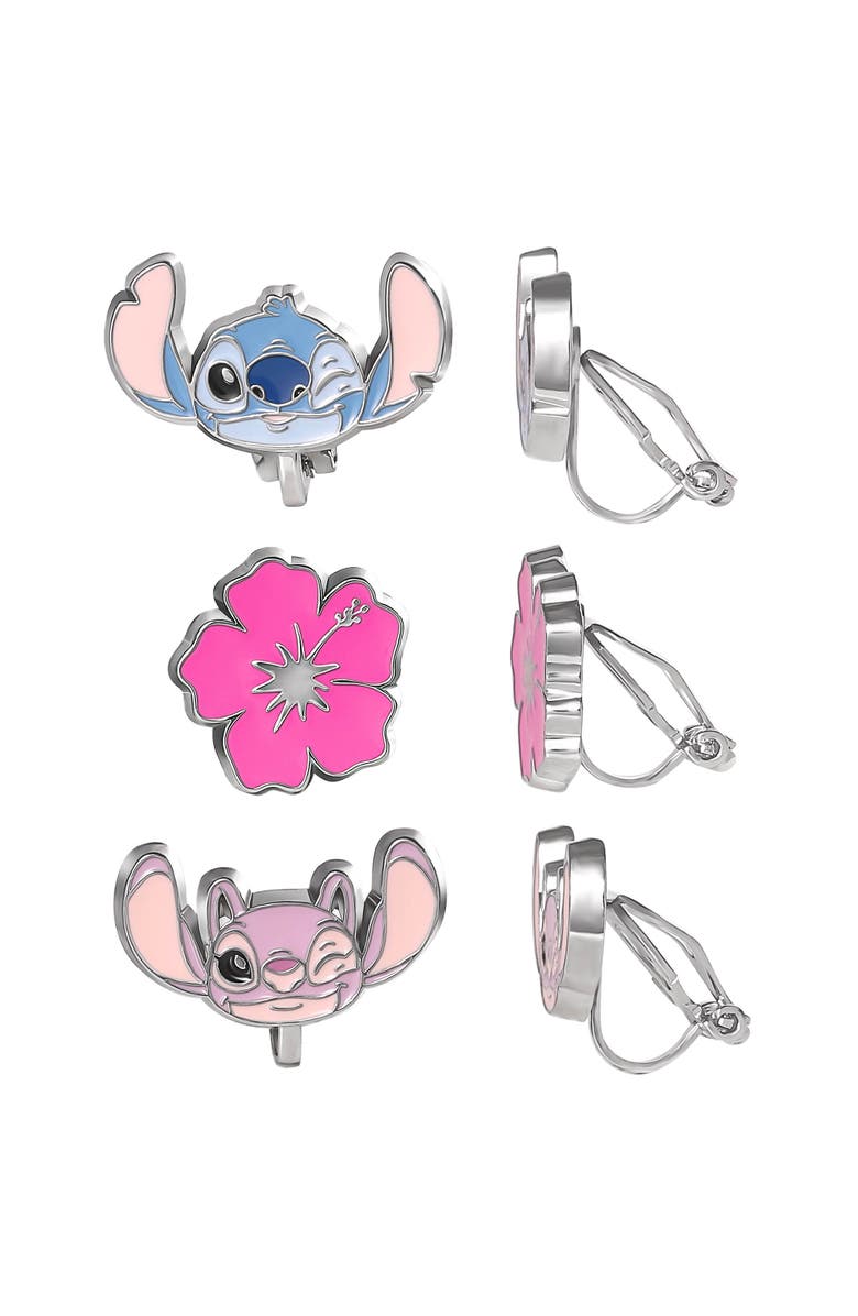 Disney Clip-On 3 Piece Earring Set, Alternate, color, Pink, Blue