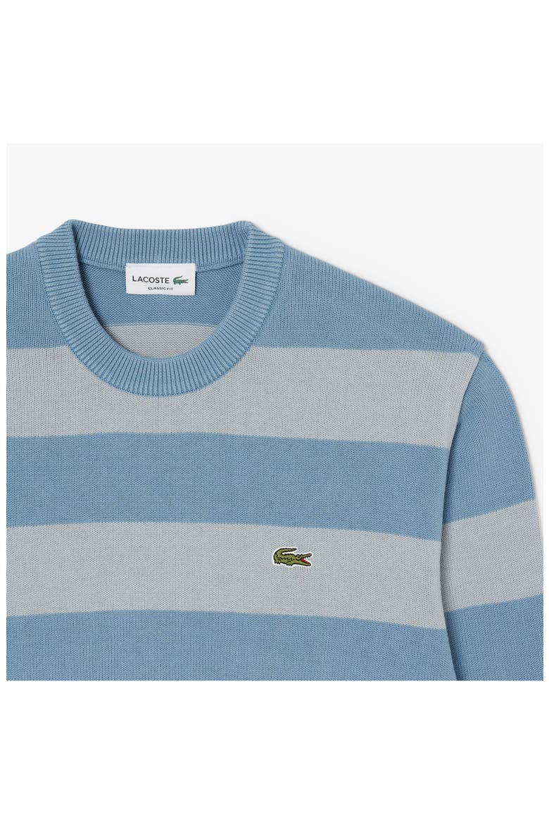Striped Cotton Crewneck Sweater, Alternate, color, ARAL/ SHELL GREY