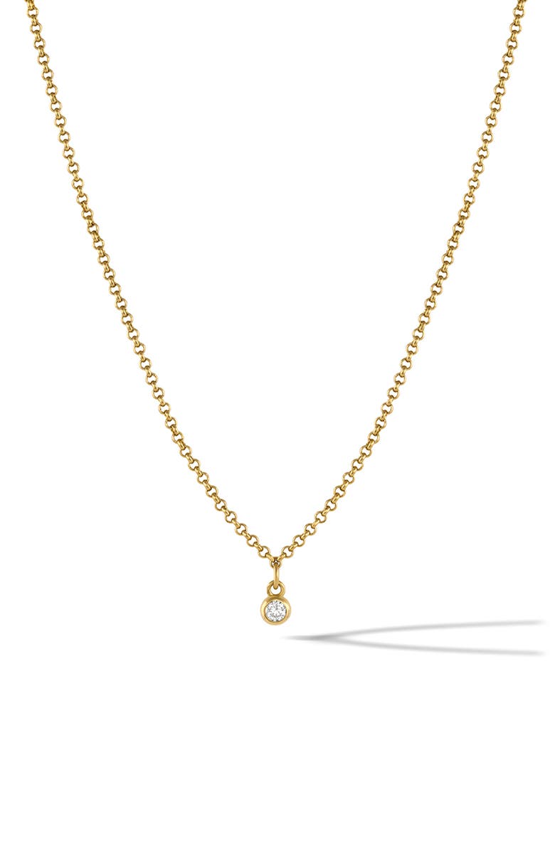 Vincero Bezel Sapphire Pendant Necklace, Main, color, Gold