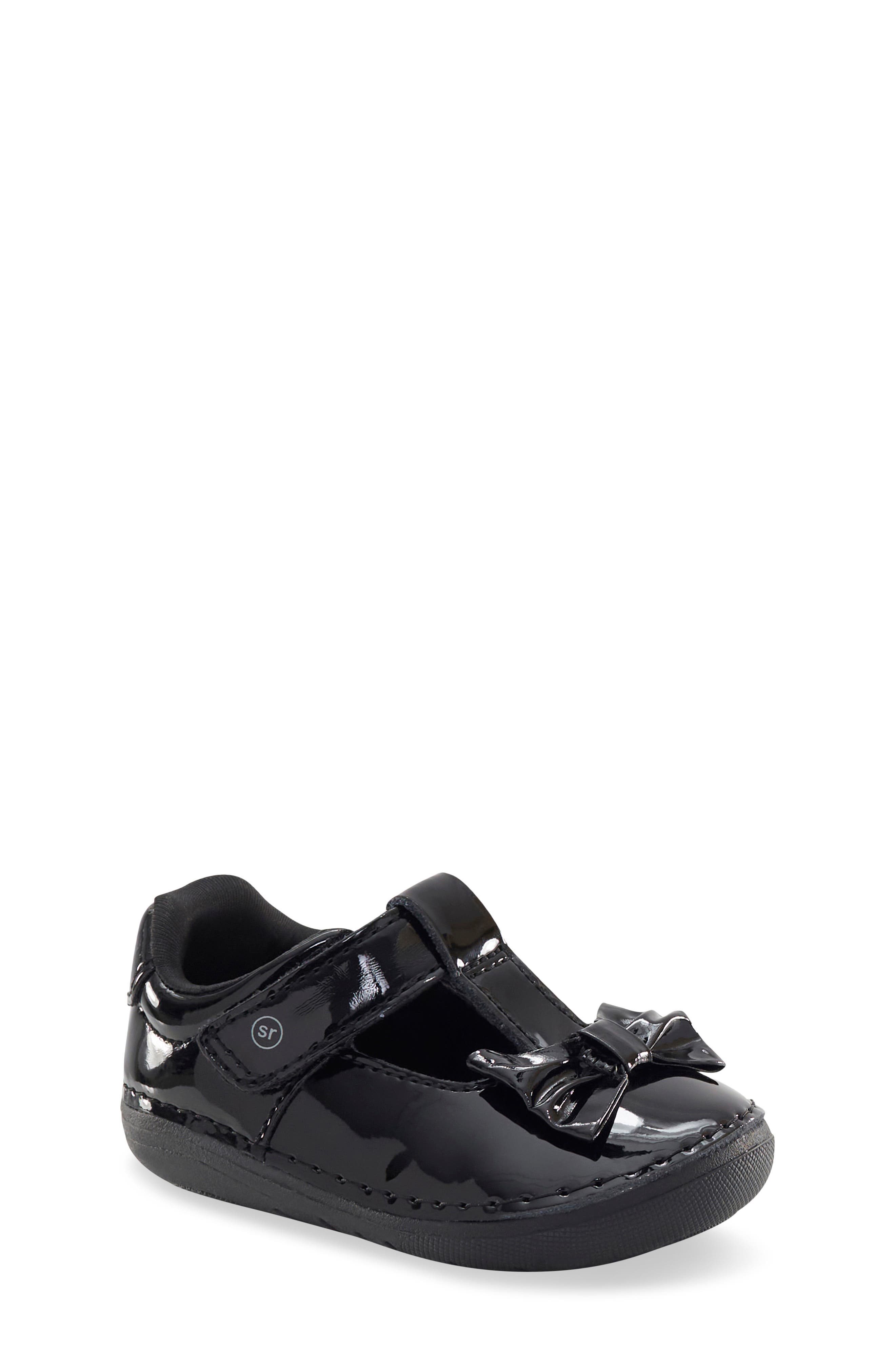 Kids' Ashtyn SRTech™ T-Strap Flat, Main, color, BLACK PATENT