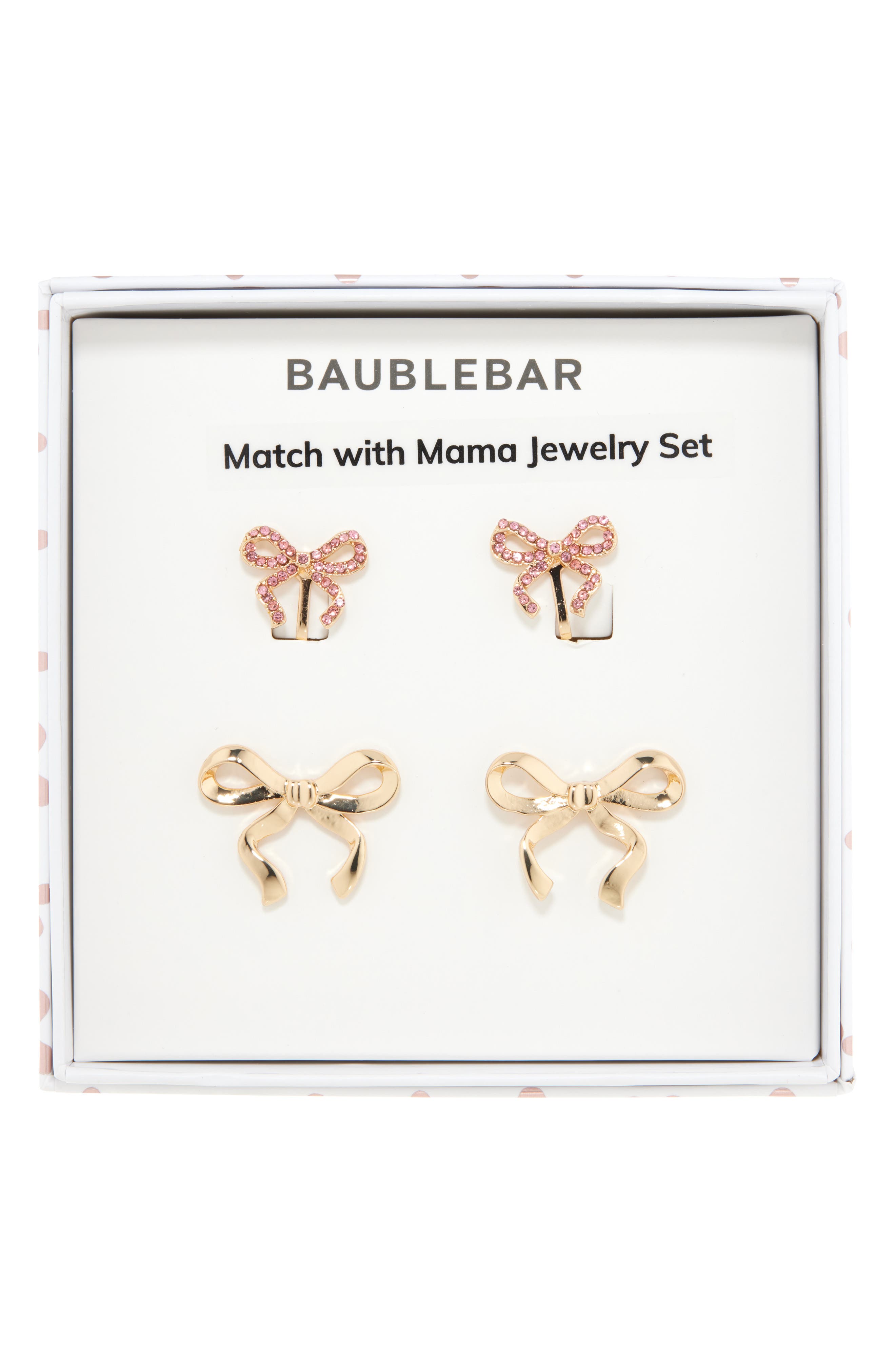 BaubleBar Match with Mama Set of 2 Bow Clip-On & Stud Earrings