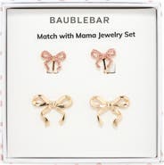 BaubleBar Match with Mama Set of 2 Bow Clip-On & Stud Earrings