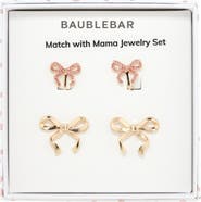 BaubleBar Match with Mama Set of 2 Bow Clip-On & Stud Earrings