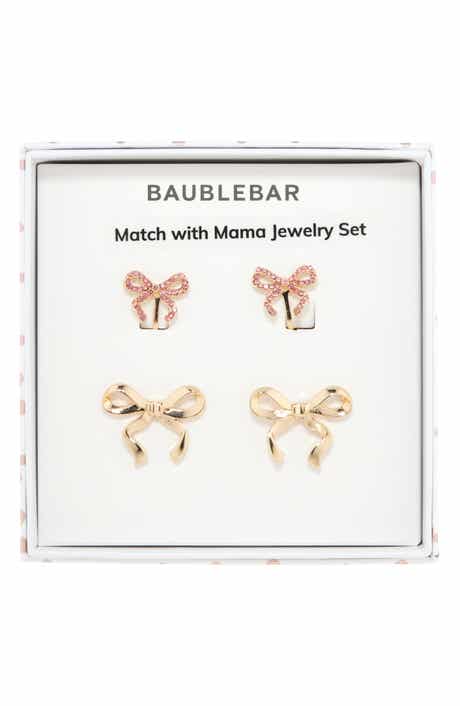 BaubleBar Match with Mama Set of 2 Bow Clip-On & Stud Earrings