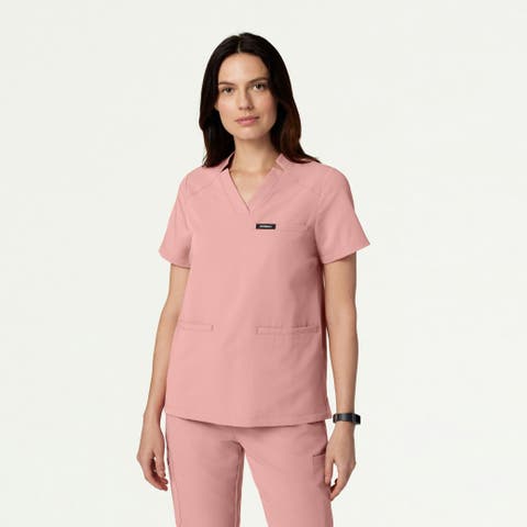Helia Women's 3-Pocket Classic Notched V-Neck Scrub Top