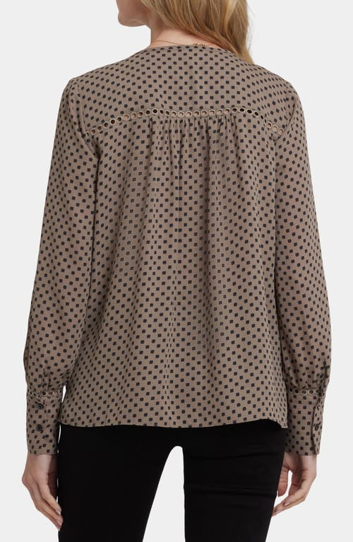 Nydj Liliana Lace Inset Peasant Top In Neutral