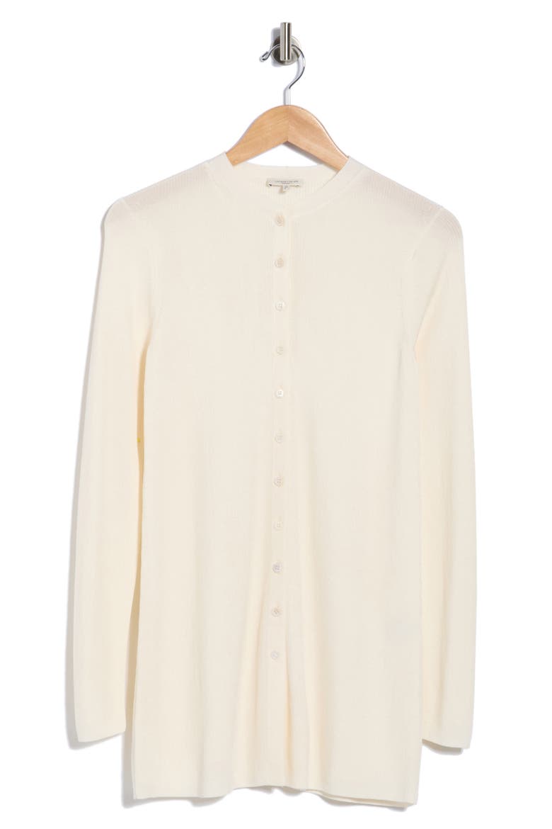 Ribbed Button Front Cardigan, Alternate, color, CLOUD