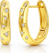 Donatello Gian Crystal Huggie Earrings
