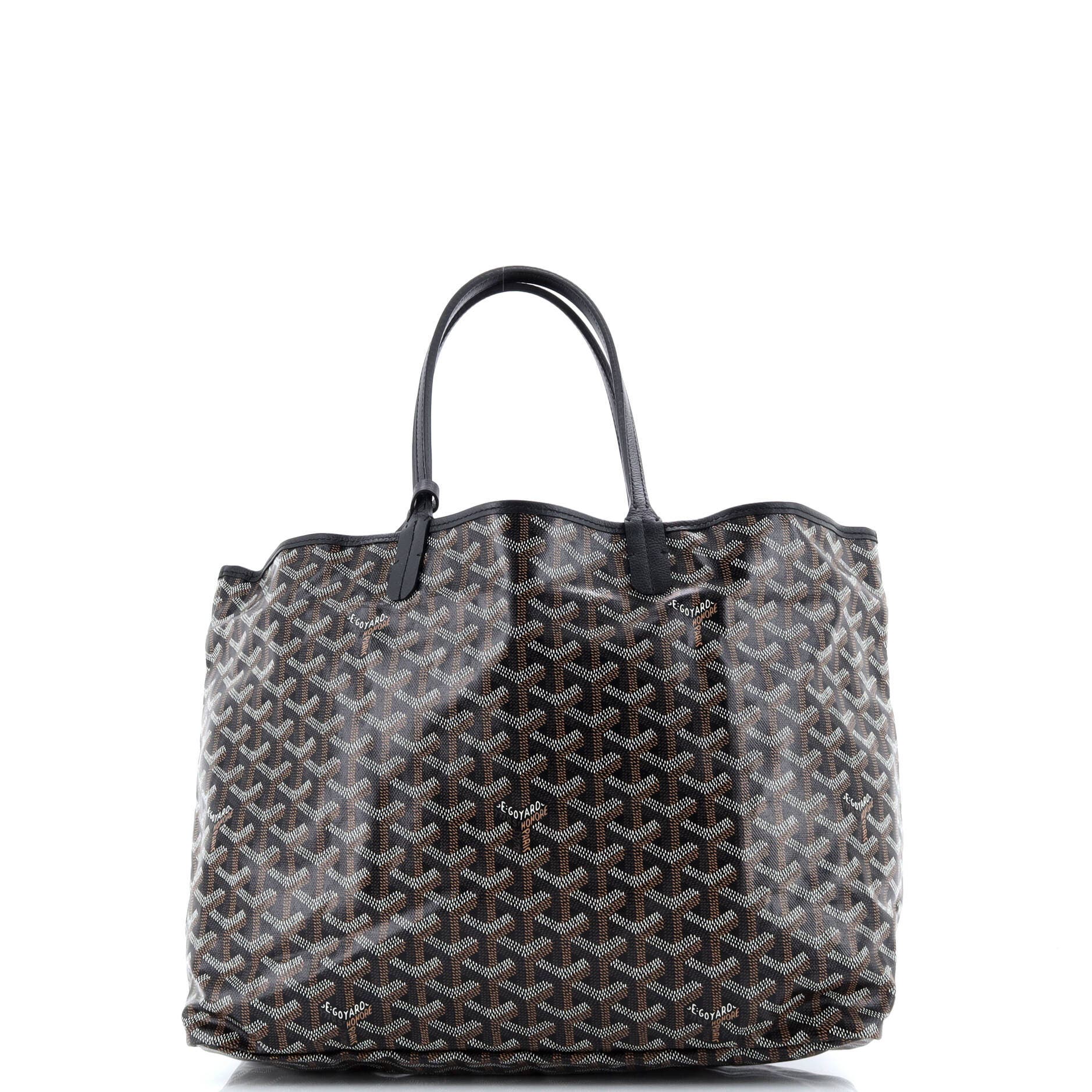 Pre-Owned Goyard Saint Louis Tote Printed Coated Canvas PM, Alternate, color, Black
