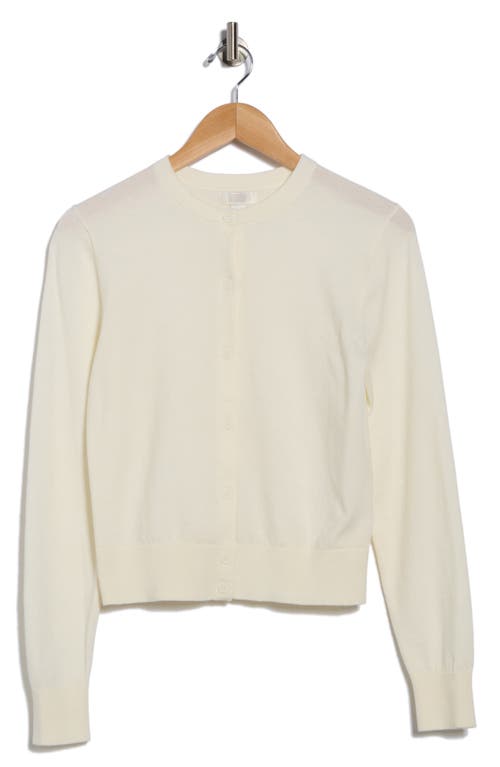 Nordstrom Rack Crewneck Crop Cardigan In White