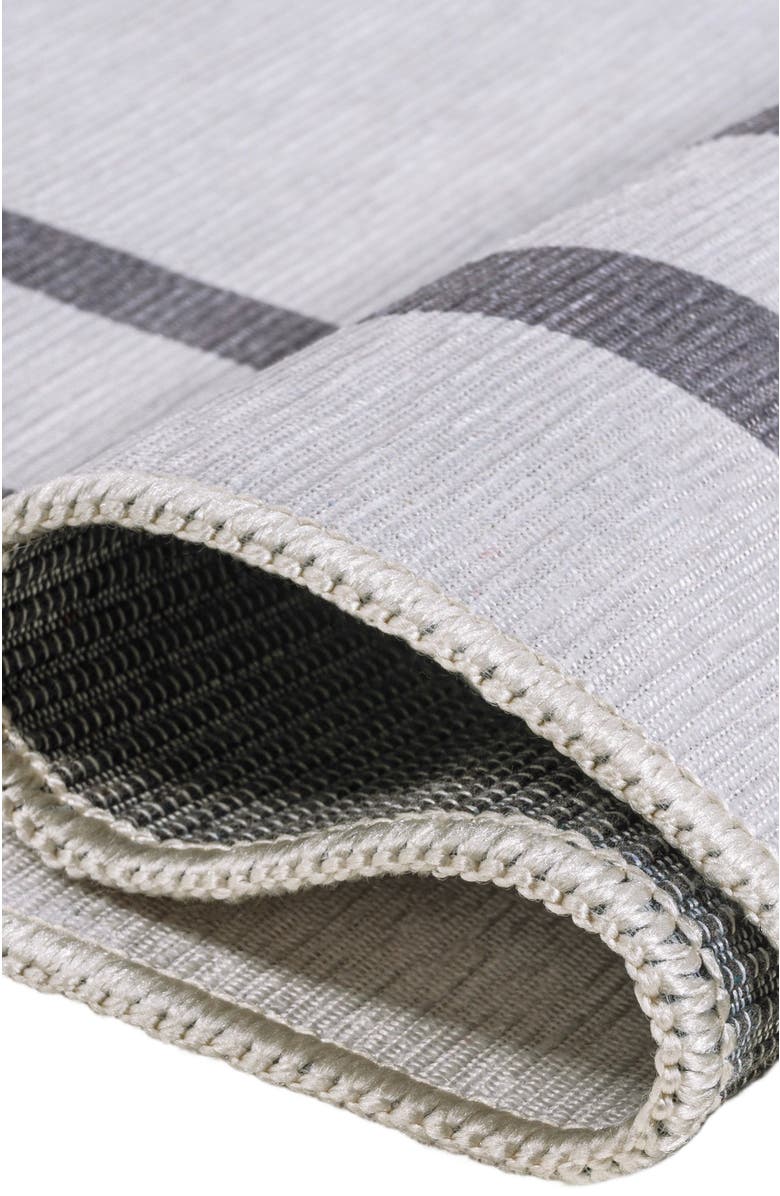 JONATHAN Y Sloane Classic 2-Stripe Border Washable Area Rug, Alternate, color, White/Gray