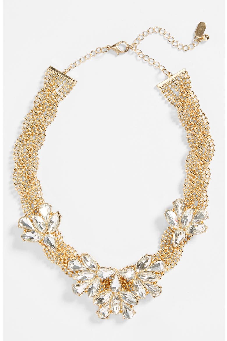 Tasha Braided Floral Crystal Necklace, Main, color, GOLD