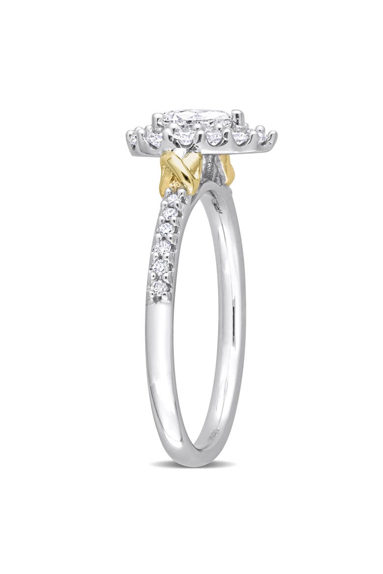 Diamond Teardrop Halo Ring 14k Gold, Alternate, color, White Gold
