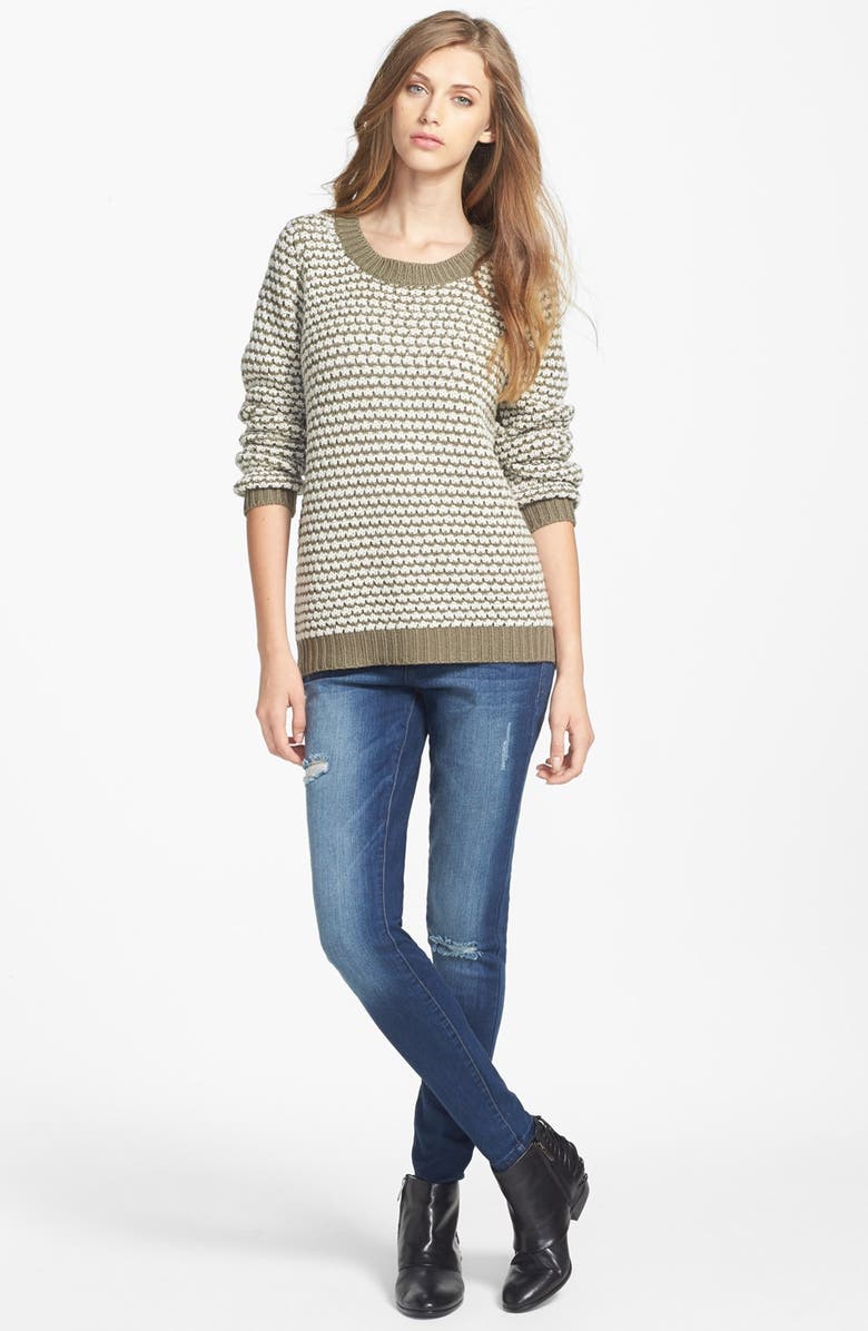 Kensie Destroyed Skinny Jeans, Alternate, color, 