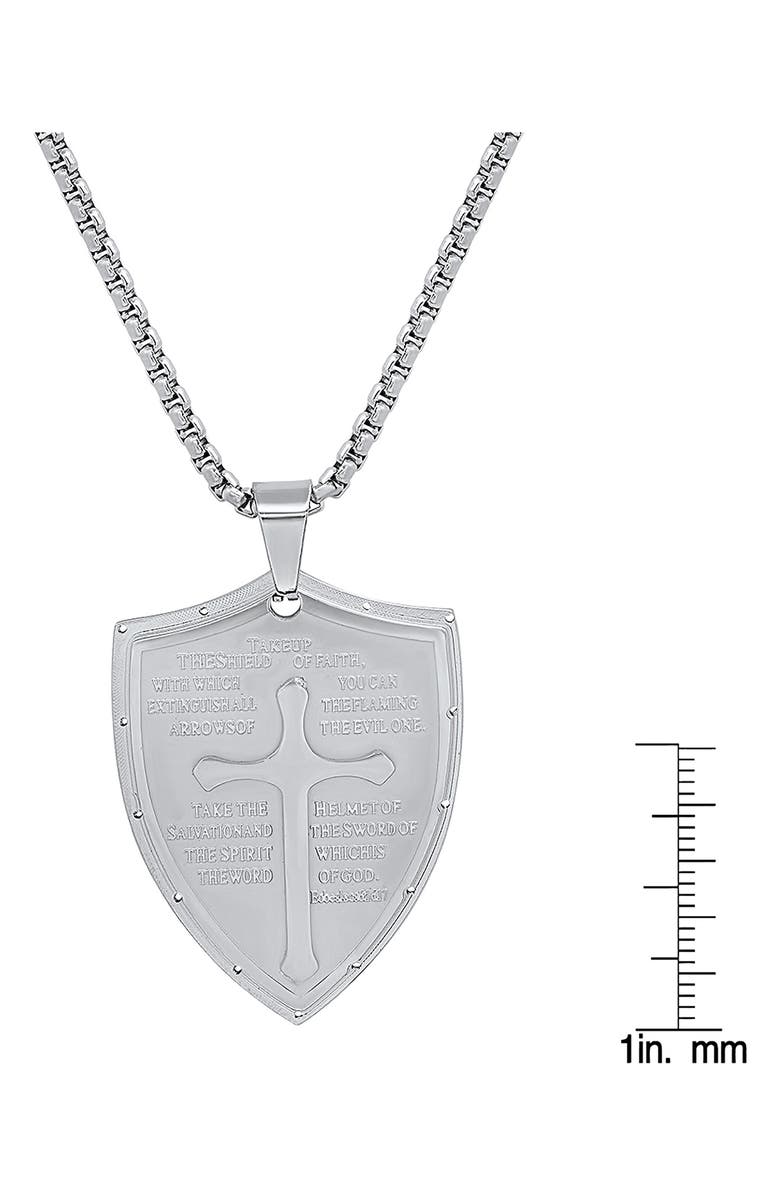 HMY JEWELRY The Shield of Faith Pendant Necklace, Alternate, color, Metallic