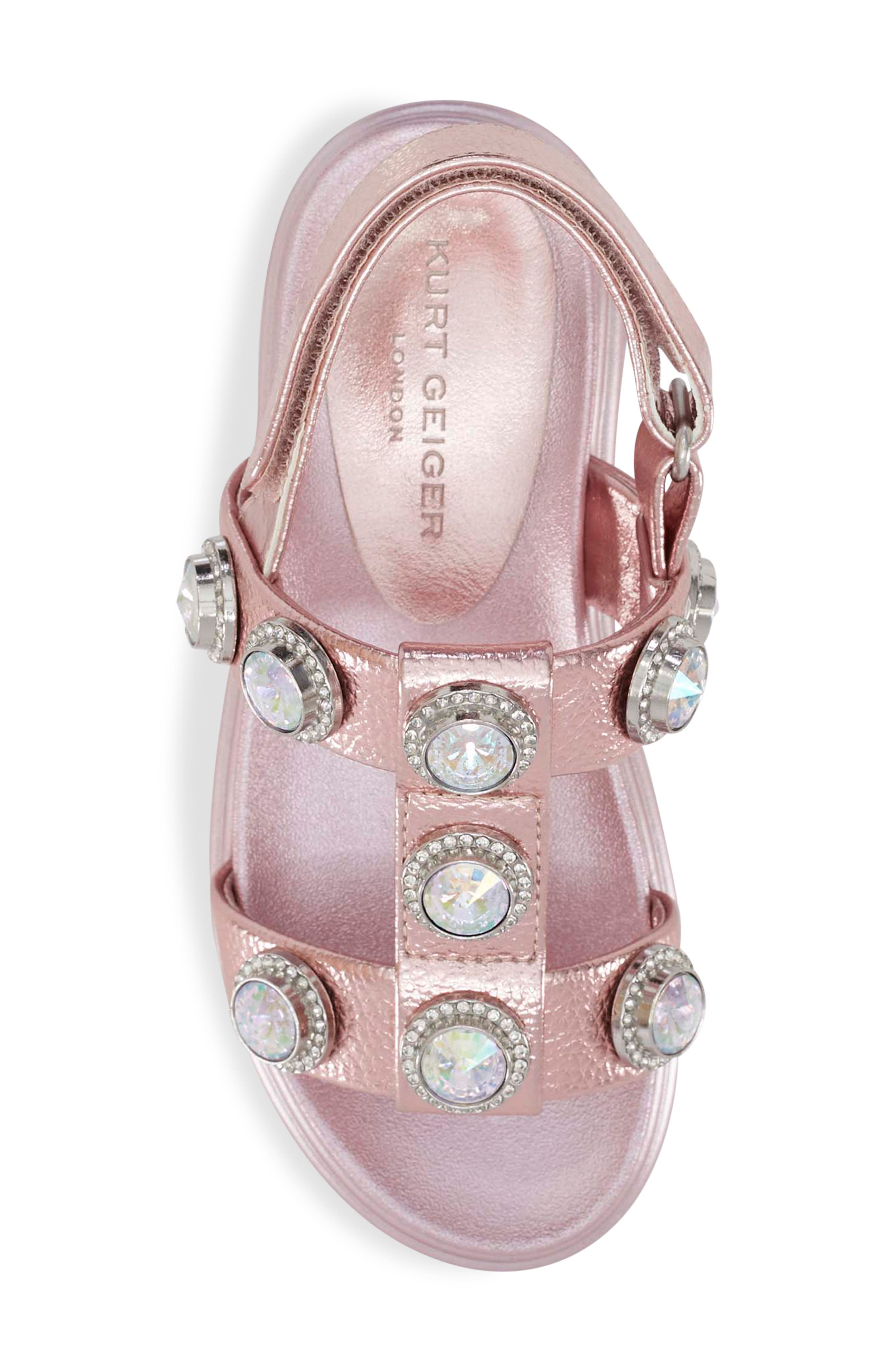 Kurt Geiger London Kids' Mini Orson Crystal Sandal, Alternate, color, 