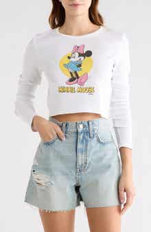 Junk Food x Disney® Minnie Mouse Crop Long Sleeve Graphic T-Shirt