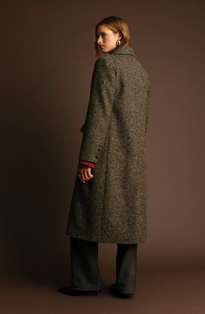 DELUC Cameron Herringbone Coat, Alternate, color, Chocolate