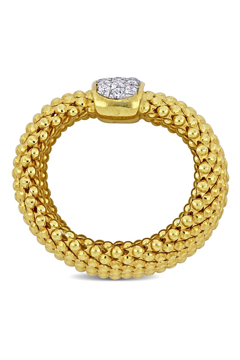 Cubic Zirconia Popcorn Design Flexible Ring, Alternate, color, Yellow-Plated