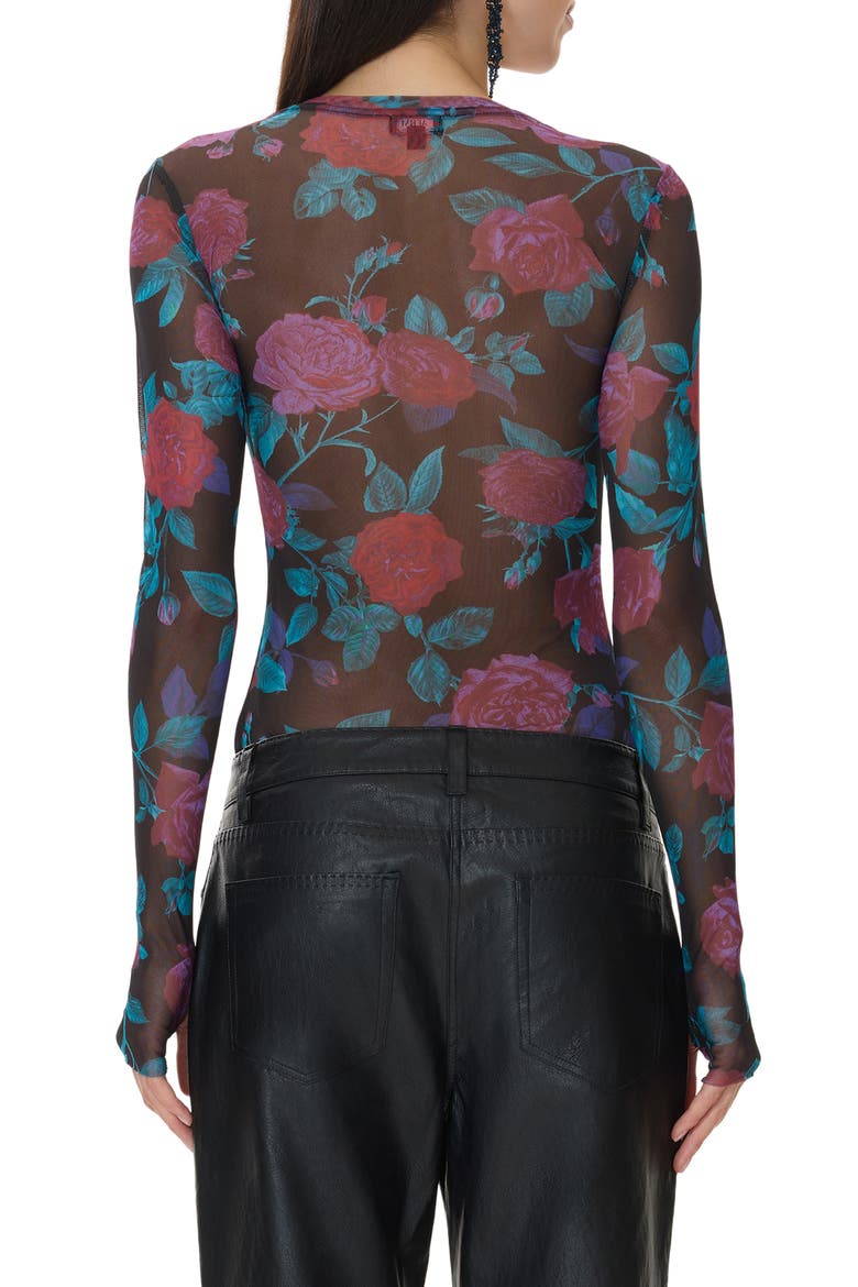 Kaylee Floral Mesh Top, Alternate, color, PLUM ROSES