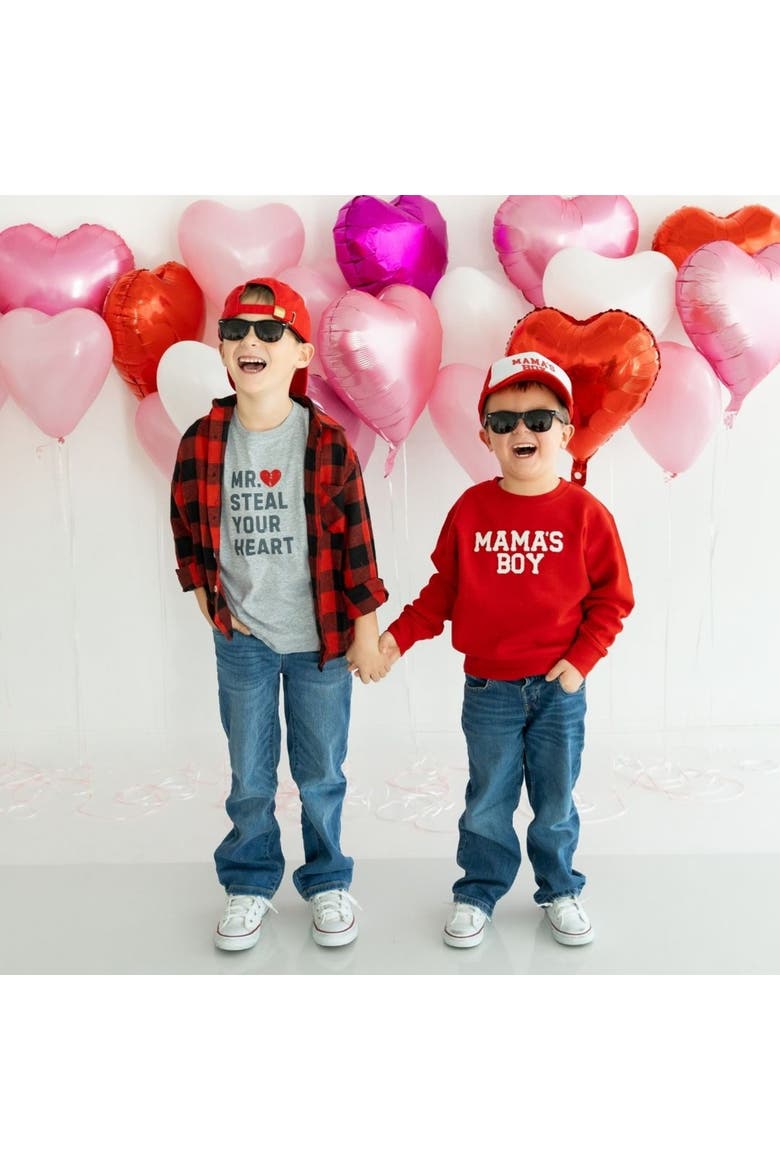Mama's Boy Patch Valentine's Day Sweatshirt, Alternate, color, Red