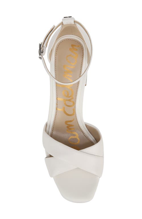 Sam Edelman Jullian Ankle Strap Platform Sandal In Bright White
