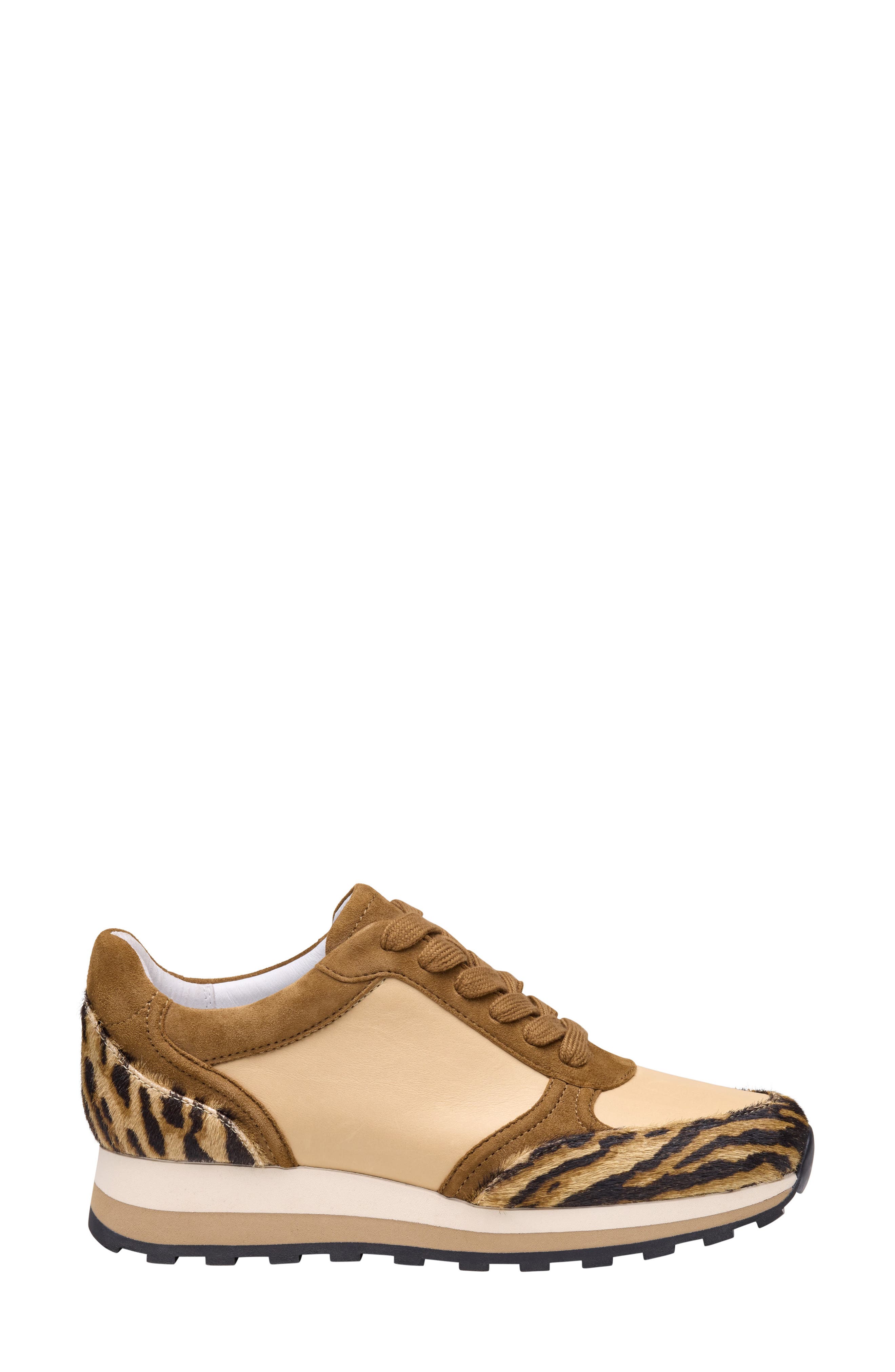 Piper Knit Panel Sneaker, Alternate, color, SANDNAPPA LEATHER